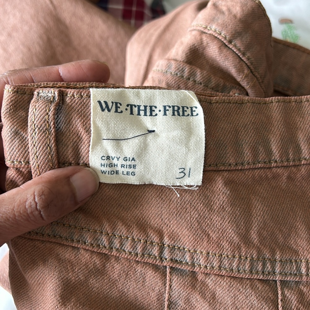 👖 NWT FREE PEOPLE WE THE FREE CRVY GIA HIGH RISE WIDE LEG JEANS PANTS SIZE 31 - Picture 8 of 16
